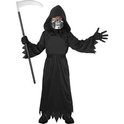 Snailify Grim Reaper Costume Kids Set Boys Vampire Costume Scythe and Mask Include Halloween Costume Child