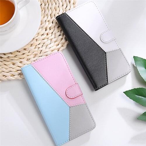 Splicing Leather Case on For Huawei P Smart Z 2020 2021 Flip Cover For Huawei P Smart Z Mate 20 Lite Magnetic Wallet Phone Case
