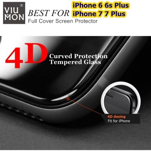 Real 4D Curved Full Cover Glass for iPhone 6 7 Tempered Glass Screen Protector for iPhone 7 Plus 6 6S Plus Protective Film