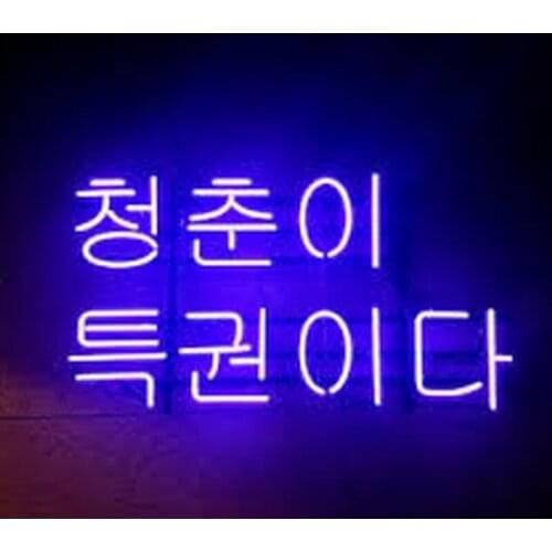 Neon Sign Korean Korea Lights Neon Wall Sign for Coffee Beer Love Hotel Advertise Lamp Recreational Handmade Art Real glass TUBE
