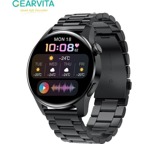 2021 New GEARVITA Smartwatch IP67 Waterproof Heart Rate BT Call Blood Pressure / Oxygen Sports Fitness for Huawei Smart Watch 3