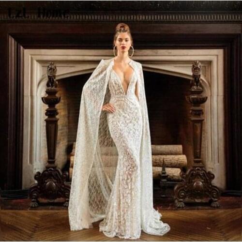 2021 New Wedding Wraps 3M Cathedral Train Bridal Shawl Applique Lace Sequin Pearls Custom Made Bridal Capes