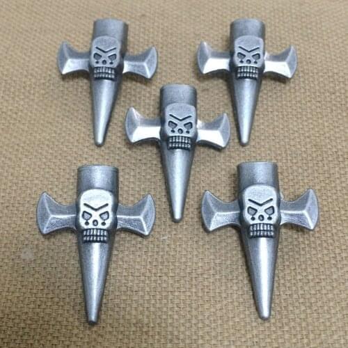 New 30PCS 23X30MM Antique Silver Cross Skull Head Studs Rivet Punk Spike Shoes Belt Bag Bracelets Accessories Leather Craft