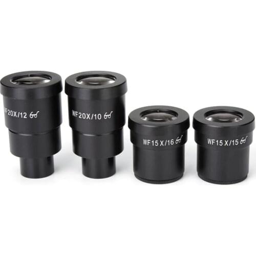 2PCS WF10X WF15X WF20X Microscope Eyepieces for Stereo Microscope Wide Field High Eyepoint Eyepiece Lens Ocular Accessories
