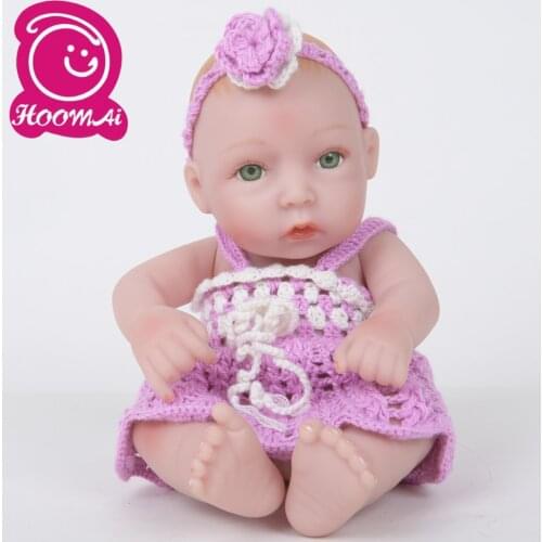 Lovely Bebe Reborn Baby Dolls Full Silicone Vinyl Reborn Babies Lifelike Mini Reborn Toy Toddler Playmate Xmas Gifts 10" 25 CM