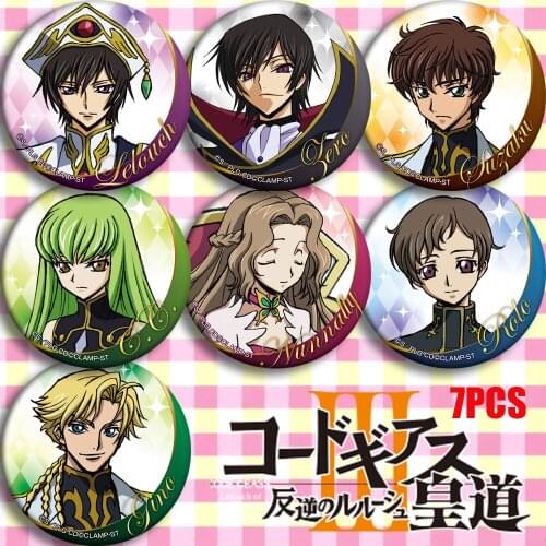 Japan Anime Code Geass Lelouch Lamperouge Knight of Seven Cosplay Badge Collect Badge For Backpack Bags Button Brooch Pin Gifts