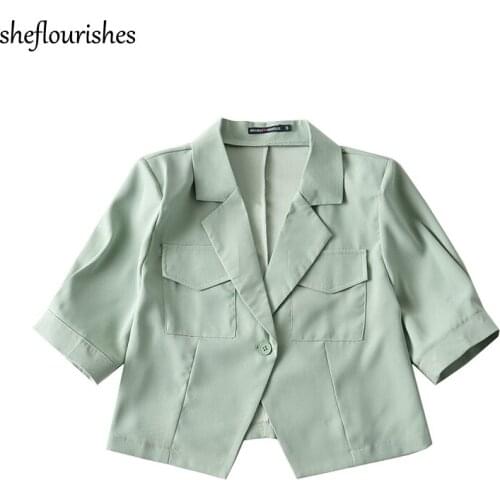 Sheflourishes Women's Blazers With Short Sleeves