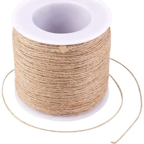 Hemp Cord Twine String, 1 Ply, for Jewelry Making, Tan, 1mm; about 100m/roll