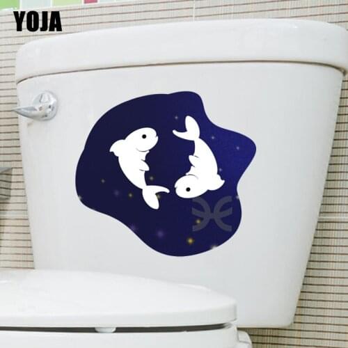YOJA 25*22.8CM Fish Cartoon Pattern Toilet Decal Wall Sticker BedRoom Home Decor T3-0815