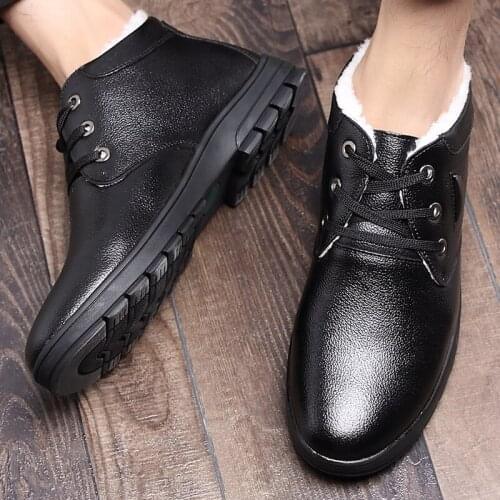 Winter Warm Leisure Comfy Soft Casual Genuine Leather Shoes Men Zapatos De Hombre Fashion Men Oxfords Gentleman Shoes Sapatos