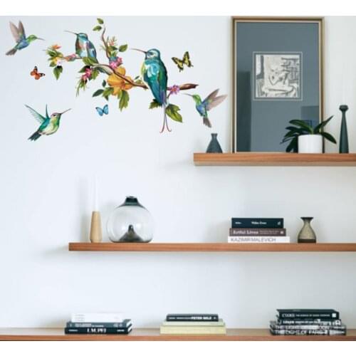 1Pcs Multicolor Butterflies And Birds Flying Wall Sticker Living Room Bedroom Decorations Wallpaper Mural Removable Stickers
