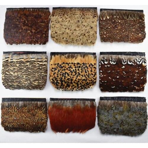 10Meters Natural Peacock Feathers Chicken Pheasant Feather Trim Fringe Ribbon Feathers for Crafts Wedding Feathers Decoration