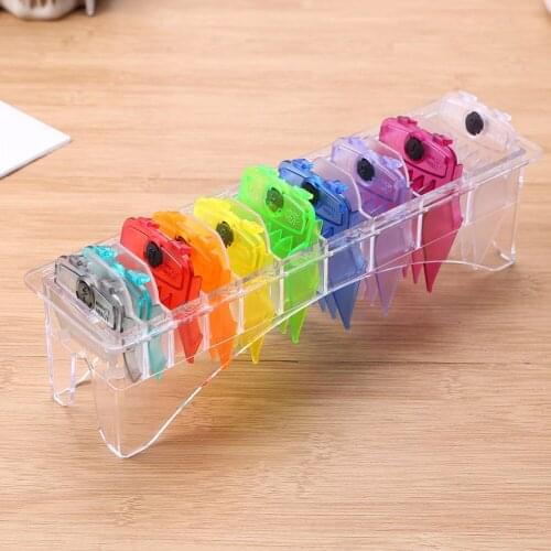 10pcs Transparent Hair Clipper Limit Comb with Magnetic Trimmer Cutting Guide Attachment Size Barber Replacement Combs Styling