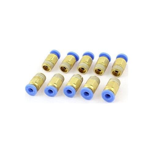 10 Pcs Straight Quick Connectors Pneumatic Fittings 4mm x 1/8" PT Male Thread