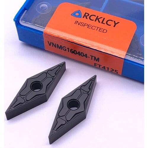 10pcs RCKLCY VNMG160404 TM FT4125 Cemented carbide inserts External Turning Tools for steel cnc lathe tools
