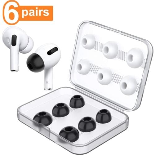 12 Pieces Replacement Ear Tips for AirPods Pro Accessory Silicon and Memory Foam Ear Buds Tips with Portable Storage Box