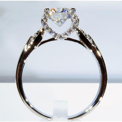 18K AU750 White Gold Women Ring Moissanite Diamonds 1 2 3 4 5 Carat Round Wedding Party Engagement Anniversary Ring Trendy