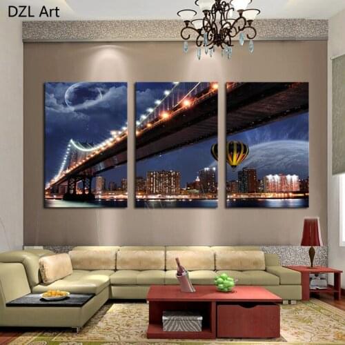 Unframed 3 Panels Bridge HD Canvas Print Painting On Canvas Prints Artwork Home Wall Decor Painting Canvas Picture