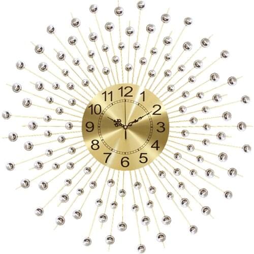3d Large Wall Clock Metal Living Room Creative Modern Gold Silent 60X60CM Nordic Luxury Home Loft Horloge Mural Wall Decor