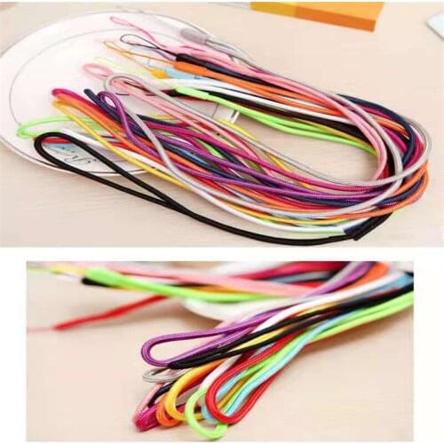 50pcs Simple Nylon Braided Key With Lanyard ID Card Fitness Mobile Phone Accessories USB Badge Clip DIY Lanyards Iphone Lanyards