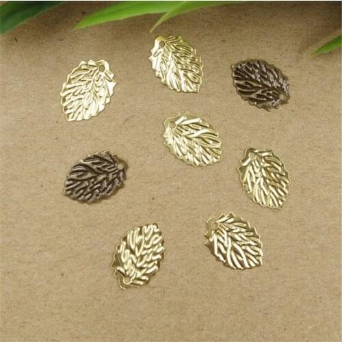 500pcs 10mm*13mm Metal Copper 5 Colors Filigree Leaf Pendant Connectors Charm For Jewelry Making
