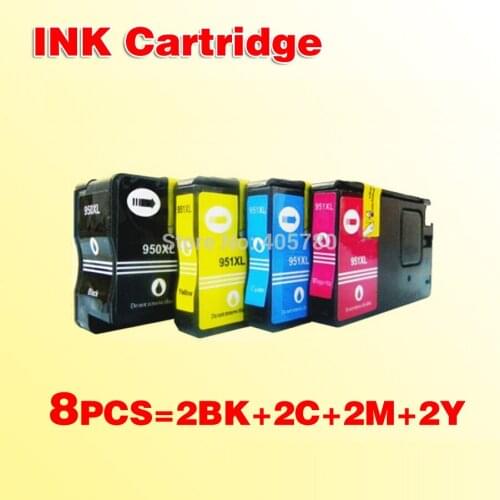 8pcs 950XL 951XL compaible Ink Cartridge for 950 for951 Officejet 8610 8620 8640 8660 8100 8600 high capacity