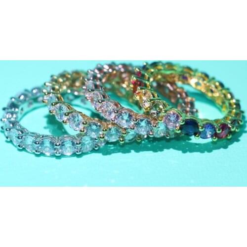 91% OFF Big Promotion Infinity Brand New Luxury Jewelry 925 Sterling Silver&Rose Gold Eternity Ring 5A CZ Wedding Bridal Rings