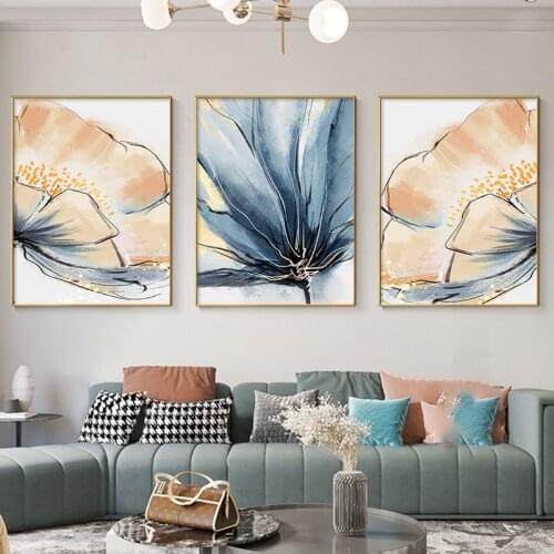 Abstract flower Posters Print Nordic Flower Canvas Art Home Decoration Bedroom Wall Painting Minimalist Pictures for Living room