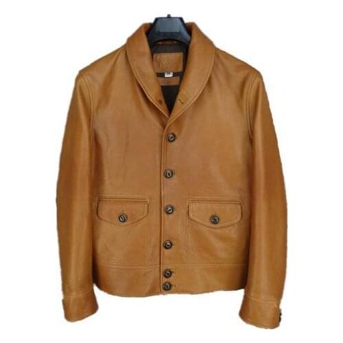 Free shipping.Brand Cossack horsehide coat,man 100% genuine Jackets,fashion mens slim japan style leather jacket