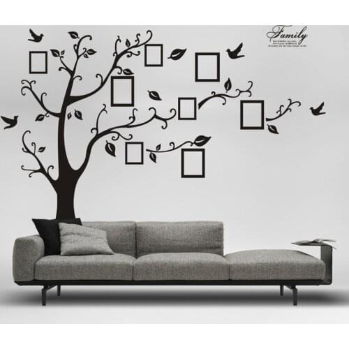 Large Photo Tree 99*71in Black 3D DIY PVC Wall Decals/Adhesive Family Wall Stickers Mural Art Home Decor Wall Decoration