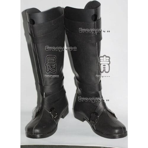 Blast of Tempest Takigawa Yoshino Black Cosplay Shoes Boots C006