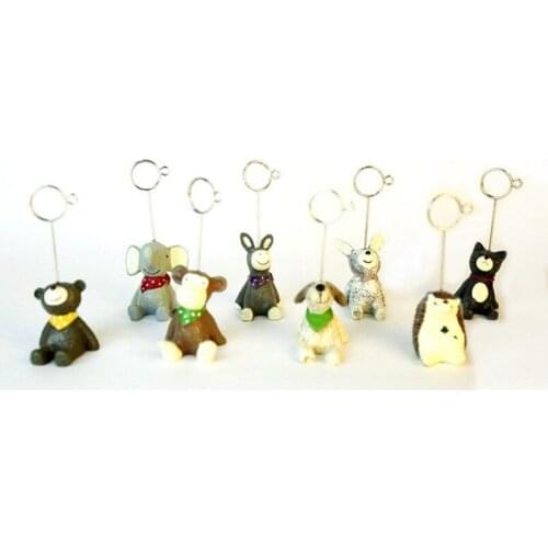 Wedding Birthday Party Decor Mini Resin Animal Shaped Table Number Holder Photo Place Card Clip LX8011