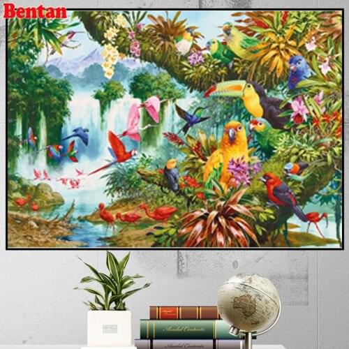 DIY 3D Diamond painting Animal Birds Flower Diamond mosaic Full Square round Diamond embroidery Sticker Cross stitch Kits