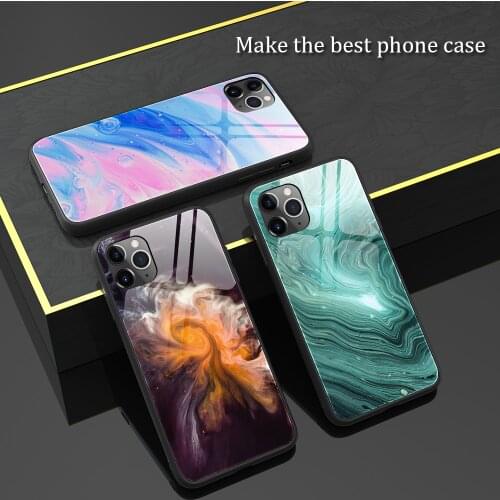 For Samsung Galaxy A20 A30 A50 A70 A80 A90 A30S Case Marble Grain Tempered Glass Cover Case for Samsung A51 A71 A81 A91