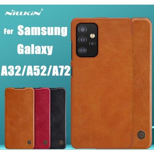 For samgsung Galaxy A72 5G Case A52 5G Nillkin Qin PU Leather Cover Flip Case For Samsung A32 5G Phone Cover Genuine cover