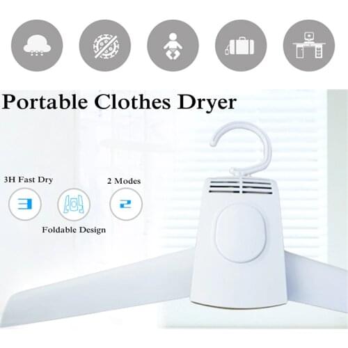 Electric Mini Dryer Clothes Machine Triple Protection Hot And Cold Wind Quick Drying PTC Heating 3h Hanger Portable Shoes Dryer