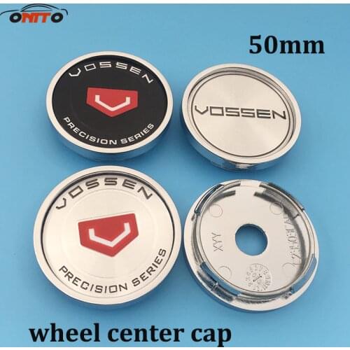 4pcs/pack sliver black VOSSEN car wheel logo emblem 50mm Car Wheel Dust-proof emblem covers car styling car wheel center cap