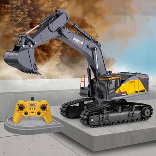 HUINA Toy 1/14 592 RC Tracked Excavator Car Model Gift 2.4G Radio Light Sound TH18065-SMT6