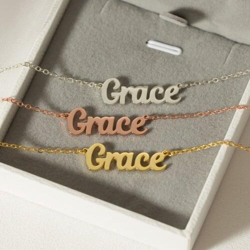 Custom Necklace Gold Silver Name Necklace Tiny Name Necklace Personalied Name Necklace Customized Jewelry Personalized Gifts