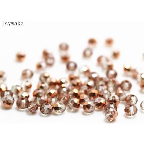Isywaka New Red copper Colors 4mm 145pcs Rondelle Austria Crystal Glass Beads Loose Faceted Round Beads Jewelry Making