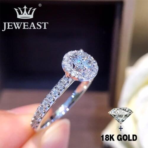 Natural Diamond 18K Gold Pure Gold Ring Beautiful Gemstone Ring Good Upscale Trendy Classic Party Fine Jewelry Hot Sell New 2020