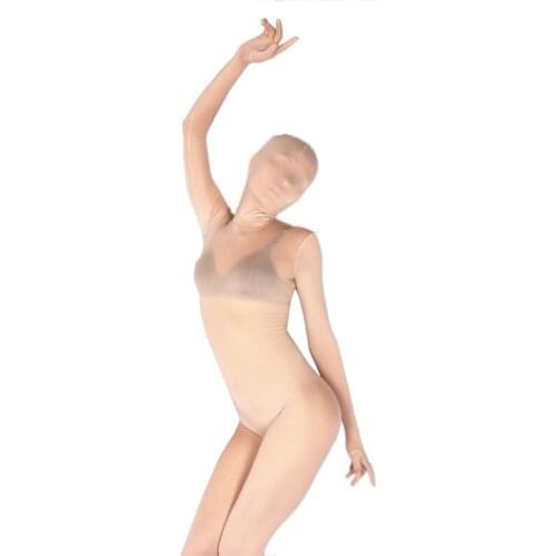 LinvMe Modal Unisex See Through Zentai Unitard Nude Full Bodysuit Second Skin Suit