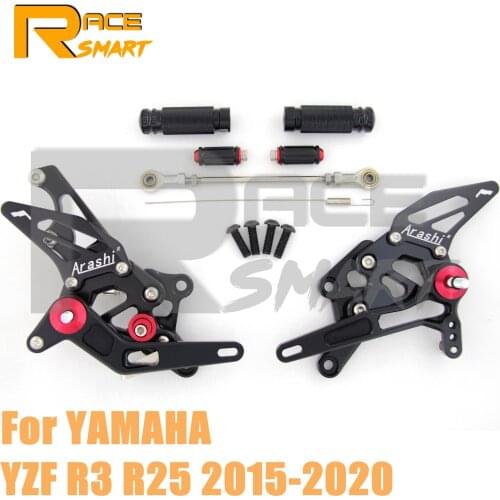 Motorcycle CNC Adjustable Rear Set Rearsets Footrest Foot Rest For YAMAHA YZFR25 R3 YZFR3 R25 2015-2021 YZF-R3 YZF-R25 2017 2018
