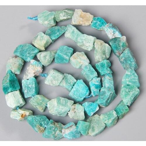Freeform 7-11MM Real Blue Amazonite Stone Beads Irregular Semi-precious Minerals Stones Bead Nugget For Jewelry Making Handmade