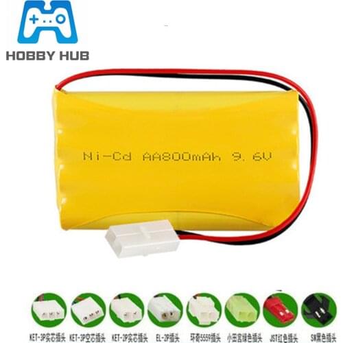 9.6V 800mAh Ni-CD Battery 9.6v AA battery For rc toys boats Car truck train gun robot parts NICD 9.6v battery free shipping