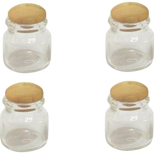 New Arrivals 1:12 Scale Dollhouse 4Pcs Miniature Candy Bar Food Jar Kitchen Decoration Dolls Accessories Children Classic Toy