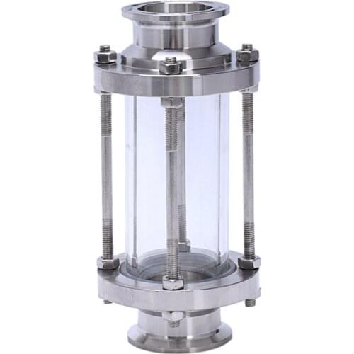 New In-Line Sight Glass with Clamp End,Flow Sanitary Straight Sight Glass SUS316 1.5 Inch Tri Clamp Type (Flow Pipe OD 38MM)