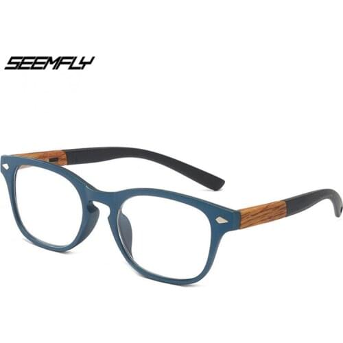 Seemfly Wood Grain Reading Glasses Men Women Classic Fashion Presbyopic Eyewear Computer Gaming Goggle Clear Lens Eyewear Unisex