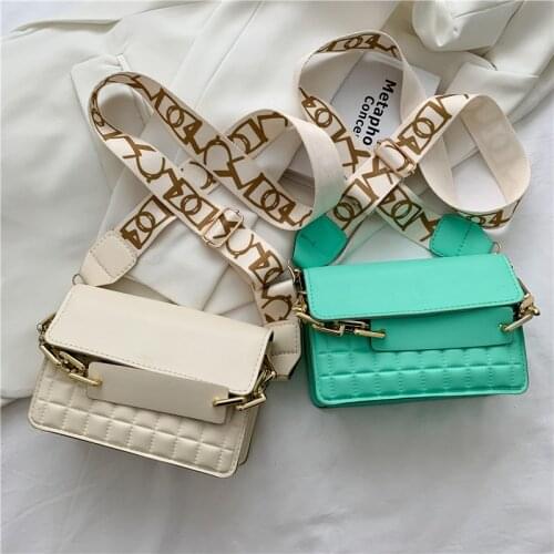Pure color summer new small crossbody bag new trendy thick chain portable woven shoulder strap messenger handbags