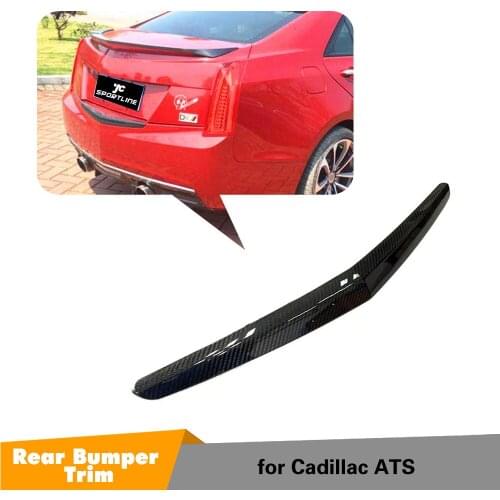 For Cadillac ATS 2014-2018 Rear Bumper Trim Decoration Spoiler ，Carbon Fiber Rear Bumper Trim Spoiler